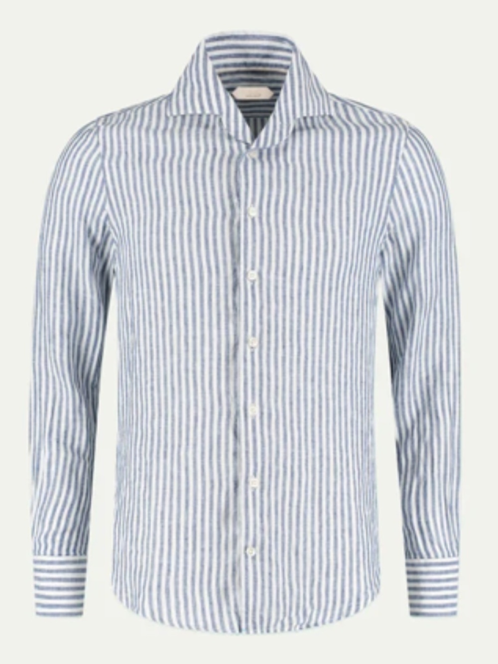NWT Aurélien Size L NAVY STRIPE LINEN SEASIDE SHIRT
